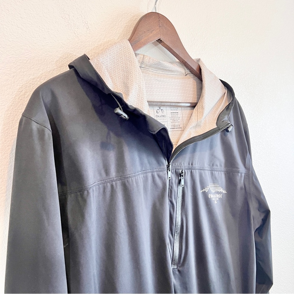 Coalatree Barrage Technical Shell Jacket M Black Waterproof Hooded Eco Outdoor - Picture 3 of 10